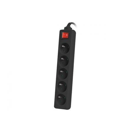 Lanberg Regleta PS1-05E-0150-BK con 5 enchufes y cable de 1,5 m